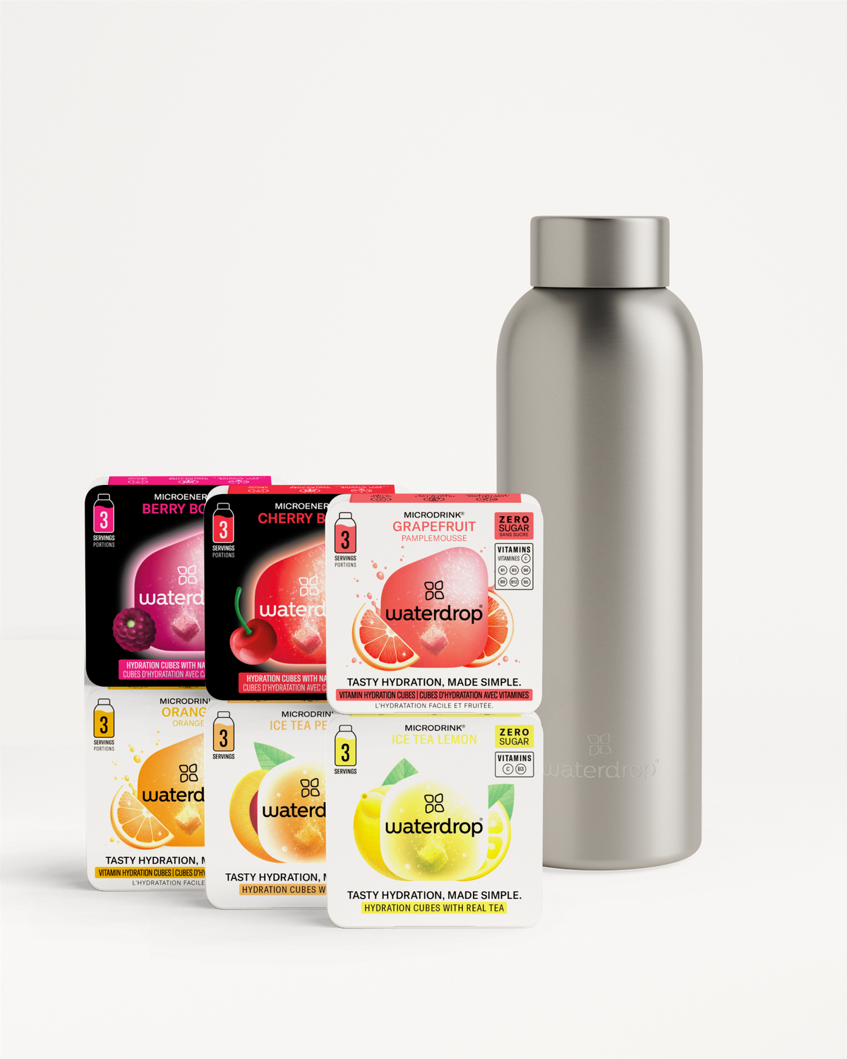 Set Degustare cu Sticlă Termo Metalizată din Oțel Inoxidabil