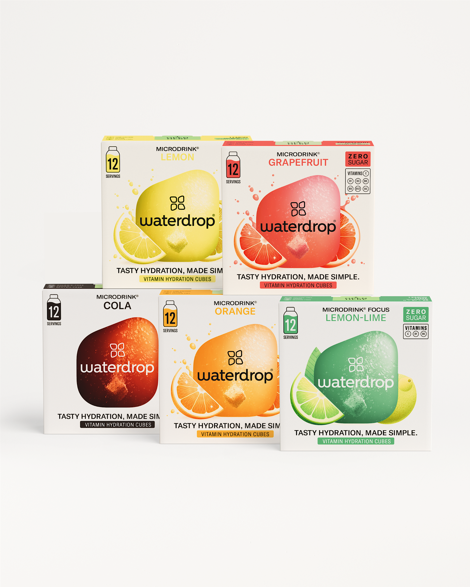 60 de bucăți de microdrink waterdrop® în 5 arome diferite. Bea mai multă apă!